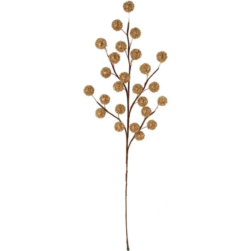 Ensemble de couronne de Noël à faire soi-même de 61 cm avec branches de baies perlées dorées de 51 cm