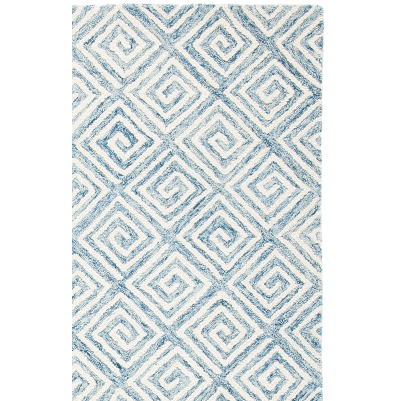 Tapis géométrique en laine et coton touffeté à la main Metro, Rectangle 8 pi x 10 pi