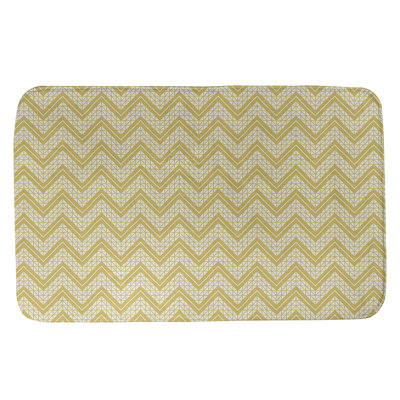 Tapis pour salle de bain à motif à chevrons à la main Stephenie