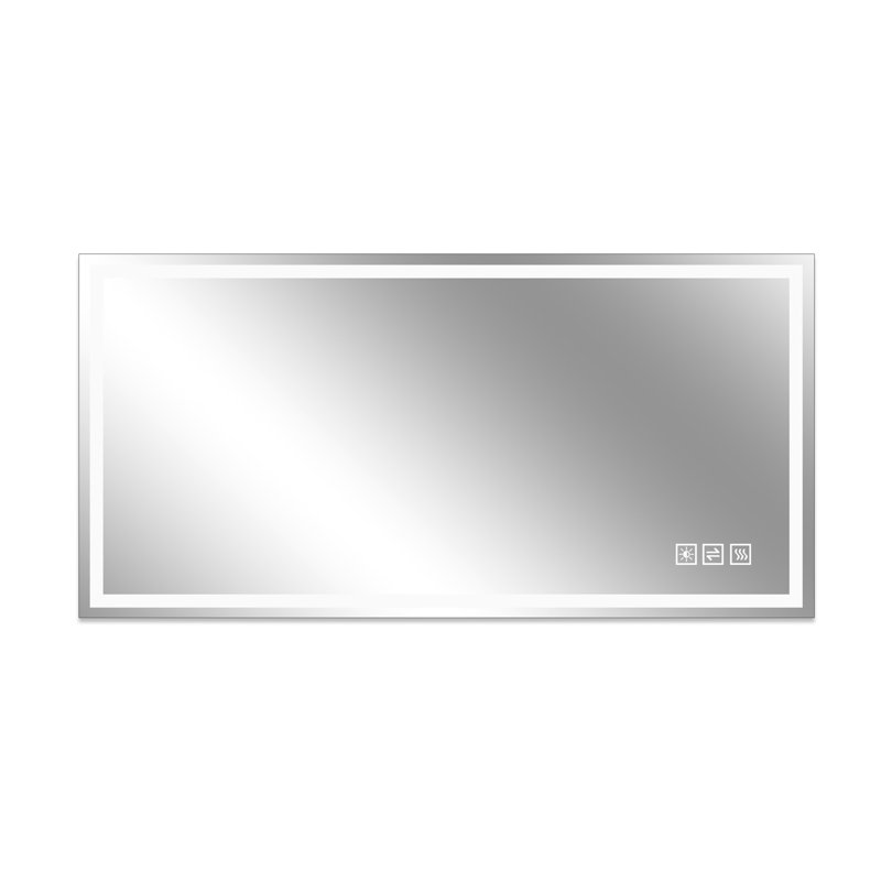 48 in. x 24 in. LED Bathroom Vanity Wall Mirror with Straight-Edge Design, Frosted Glass Finish, Anti-Fog, Dimmable 3 Color Lighting, Copper-Free Silver Glass