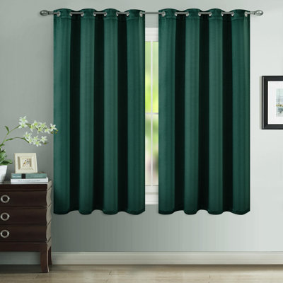 Solid Color 100% Blackout Grommet Curtain Panels (Set of 2)