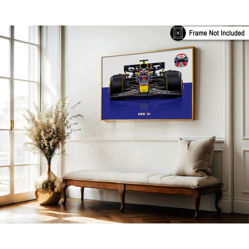 Voiture de course n ° 4, 16"H x 20"W, Poster, Unframed