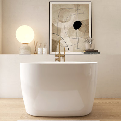 43" Premium Acrylic Freestanding Bathtub With Seat