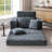 Trendell Upholstered Corduroy Sofa Chair, Oversized Chaise Lounge Indoor, Sleeper Sofa with Cup Holder and Ottoman-1255265104