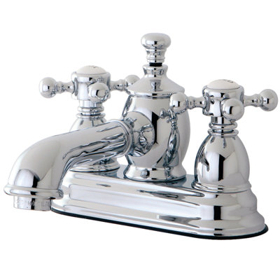 Kingston Brass English Country Two-Handle 3-Hole Deck Mount 4" Centerset Bathroom Faucet with Brass Pop-Up