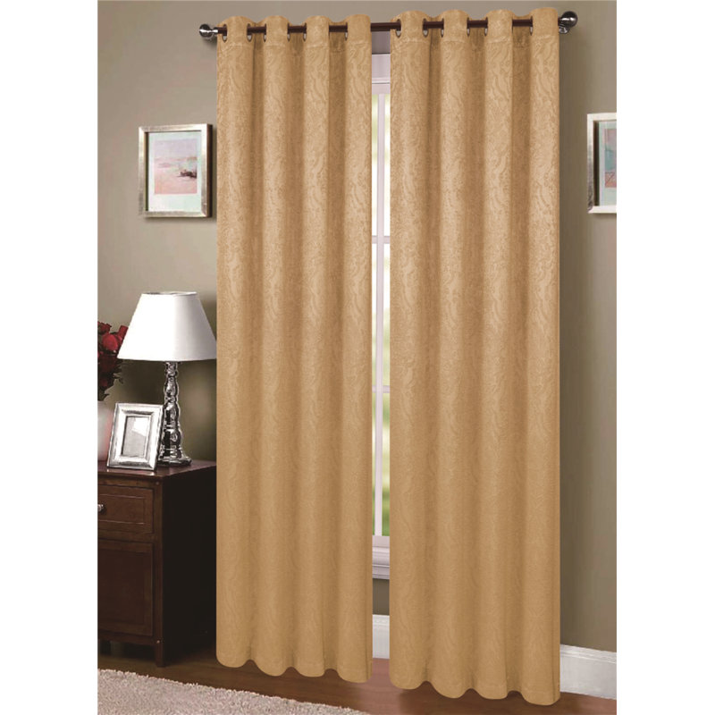 Blackout Curtains / Drapes Pair, Gold