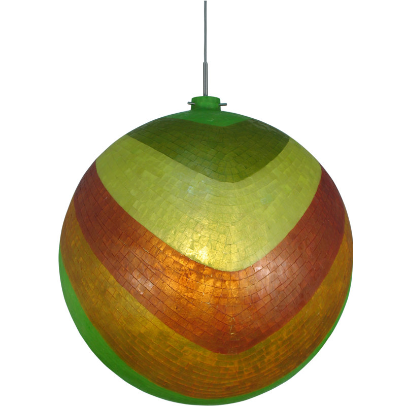 Luminaire suspendu sphérique 1 lumière Mosaic, Vert