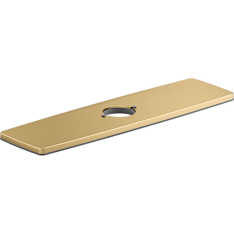 Riff Three-Hole Kitchen Faucet Escutcheon, Vibrant Brushed Brass