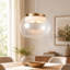 Luminaire suspendu à 1 lumière pour îlot de cuisine moderne en verre doré