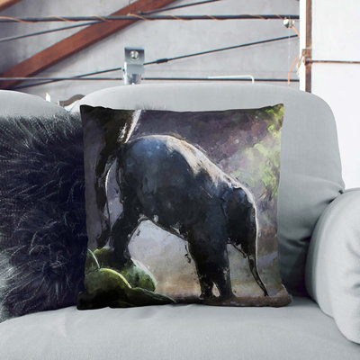 Mother Elephant Encouraging Baby Cushion with Filling