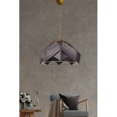 Elegant Grey Chandelier with Cotton Cap, 7.9 x 13.8 inches | Durable Plastic Body, Adjustable Cable Height up to 23.6 inches | E27 Socket, Max 40W | Perfect for Modern Living Spaces & Dining Areas