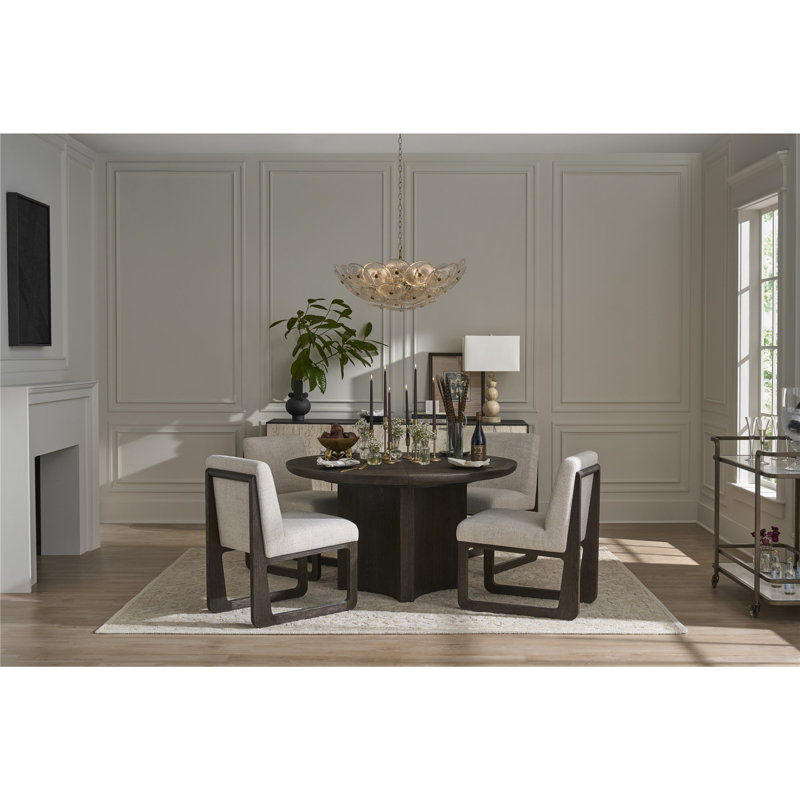 Modern Upholstered Dining Chair, Brown