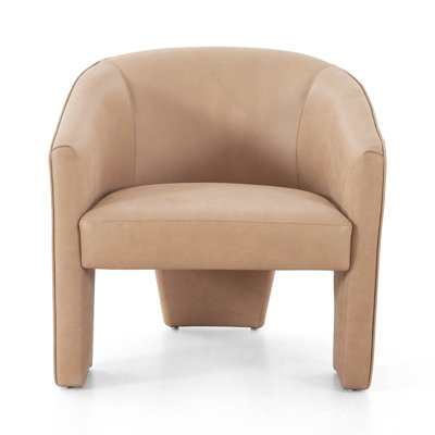 Brayson Genuine Leather Barrel Chair