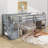 Twin Wooden Low Loft Beds With Two Step Stairs Storage-1922592595