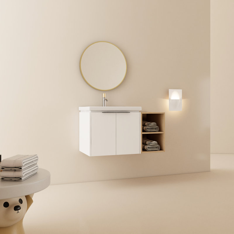 20,98 po Meuble-lavabo haut avec lavabo et porte en céramique