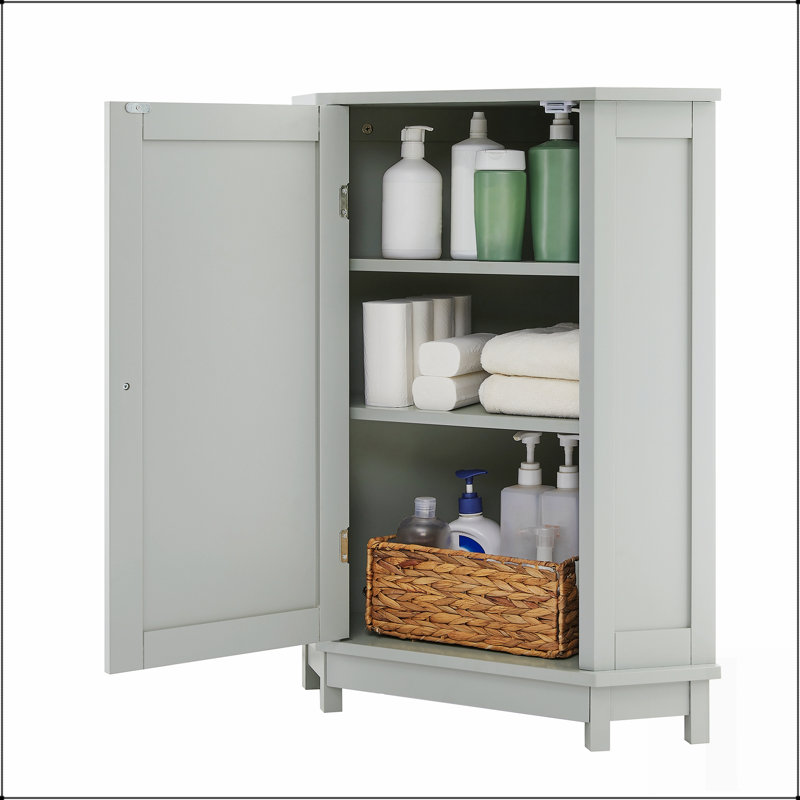 Bathroom Cabinet Triangle Corner Storage with Adjustable Shelf, Modern MDF Board Design for Space Efficiency