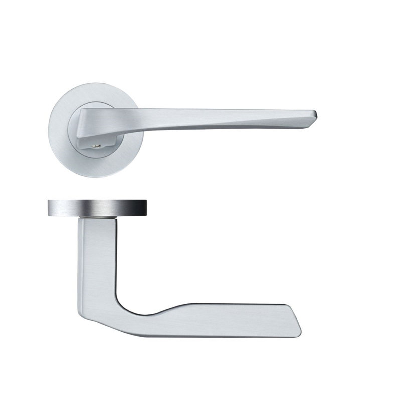 Lyra Latch Door Handle Kit, Satin Chrome
