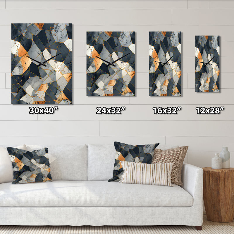 Industrial Chic Marble Escape - Horloges murales glamour, Moyen