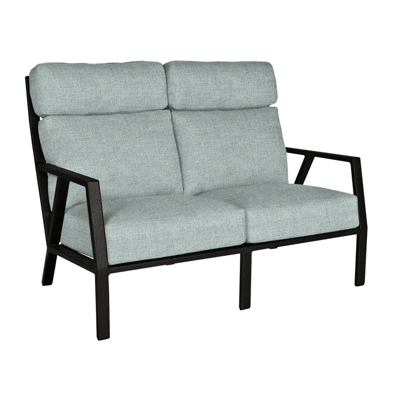Aris Outdoor 2 - Seat Loveseat, Muscle Beach Grey, Carbon Black