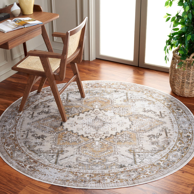Arizona Performance Machine Washable Oriental Rug, Round 6'
