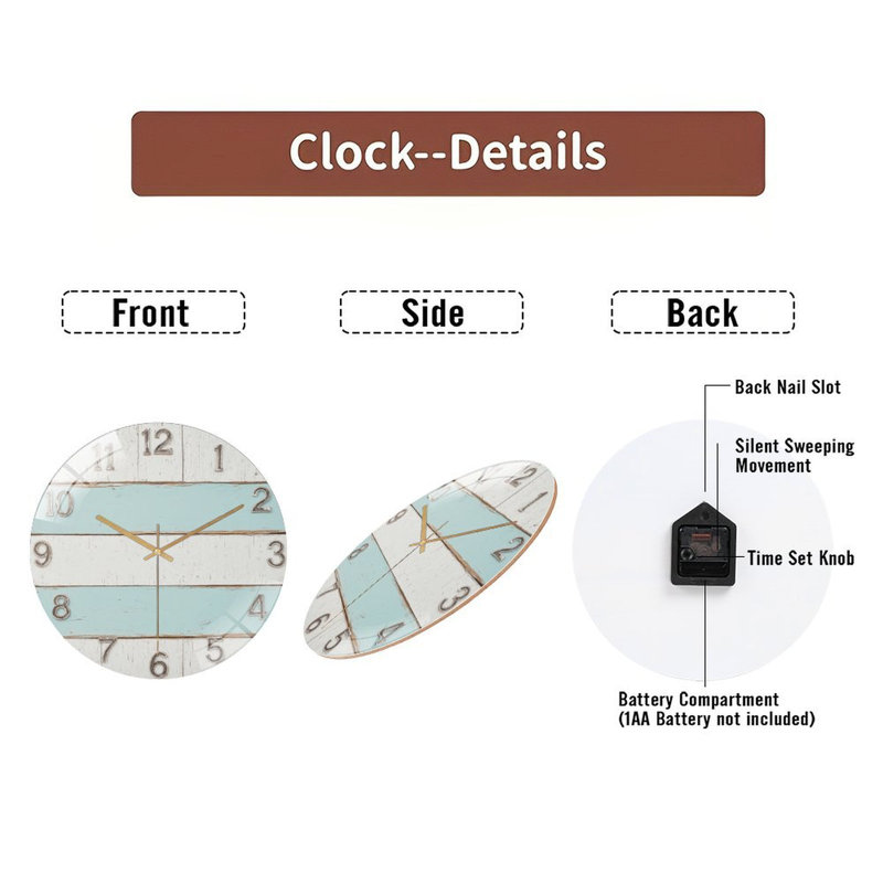 Horloge murale avec horloge murale 12 po