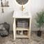 Ensemble de meuble-lavabo autoportant de style français avec lavabo en céramique blanc et blanc 20 po