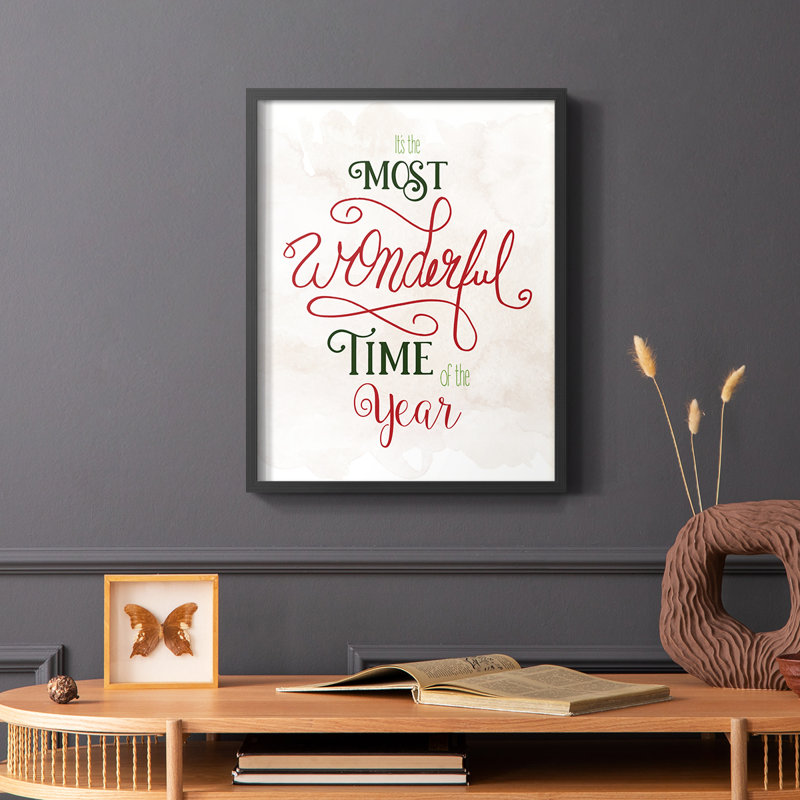 «Wonderful Time of the Year», reproduction encadrée - bois massif, H 20 po x l 16 po, Noir