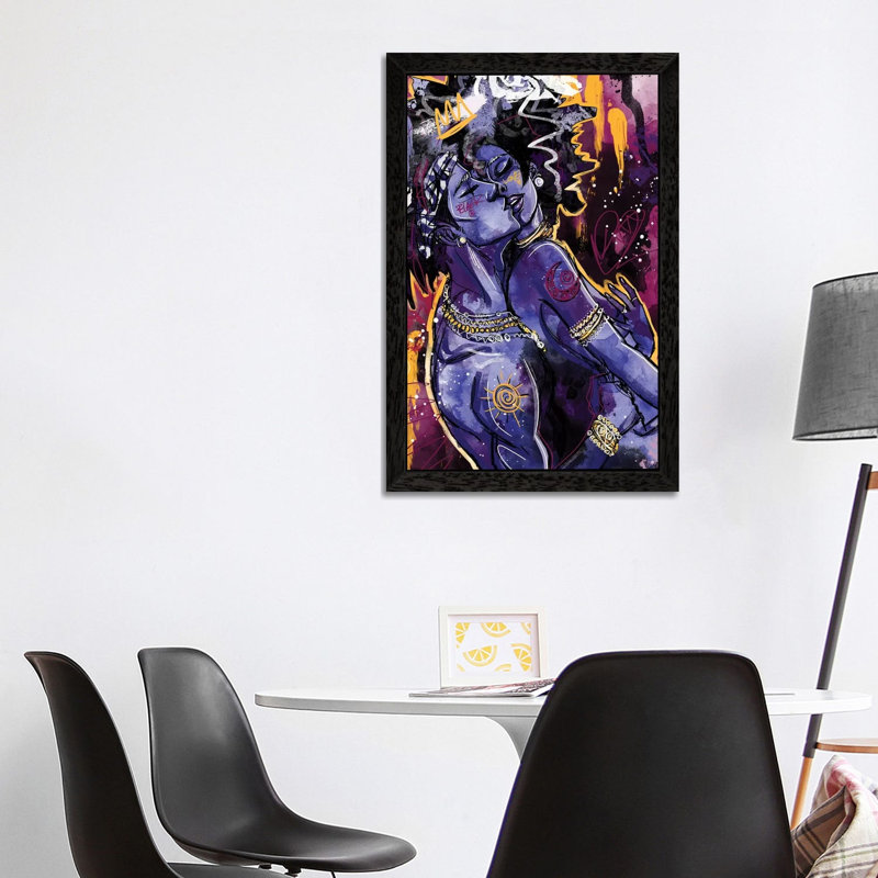 Black Love by Justin Copeland - Floater Frame Painting on Canvas, Black, 101.6 cm H x 66.04 cm W