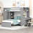 Loft Bed with a Stand-alone bed, Shelves,Desk,and Wardrobe-8001946-8001949
