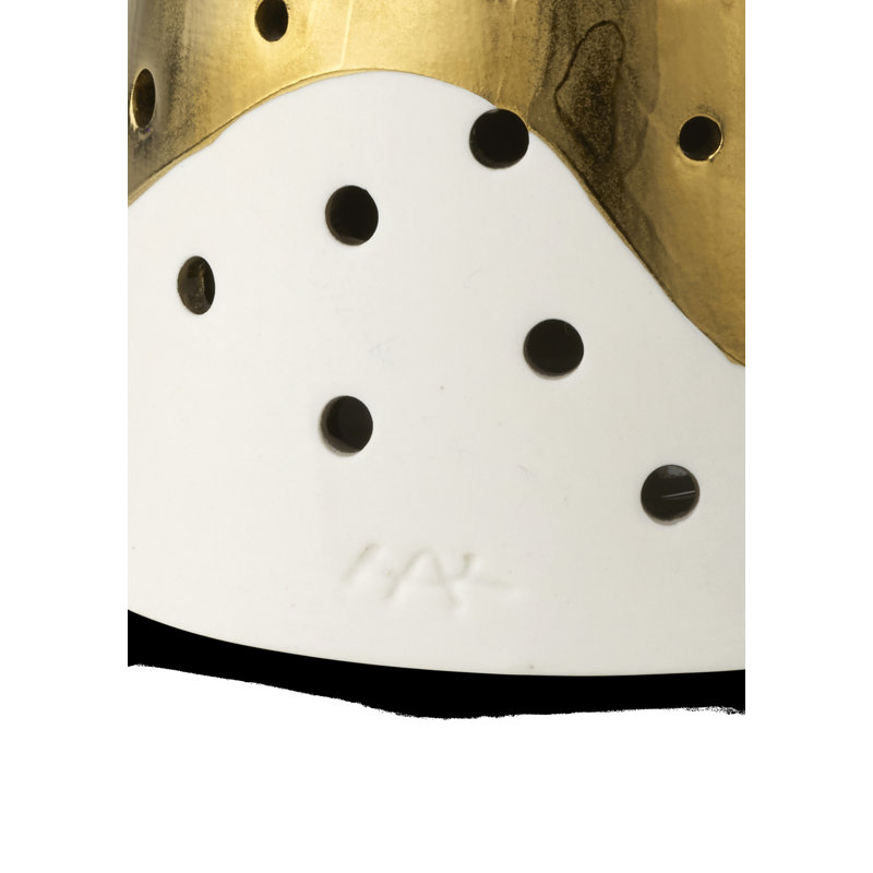 Nobili Lantern, Satin Gold/White, 11.8" H x 4.7" W x 4.7" D