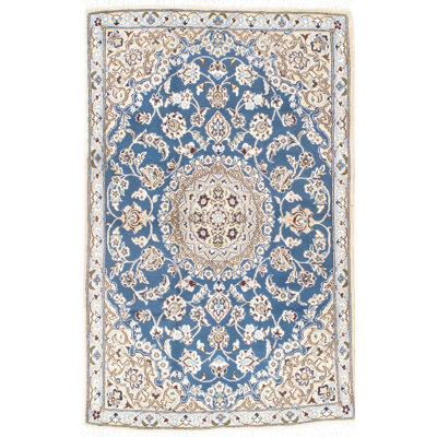 Modra Oriental Area Rug in Light Blue