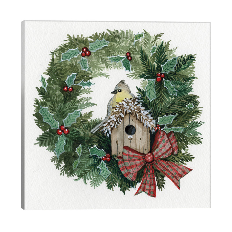 Holiday Wreath by Kathleen Parr McKenna - Wrapped Canvas Print, 93.98 cm H x 93.98 cm W x 1.91 cm D