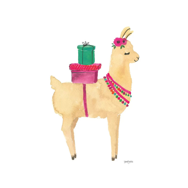 La La Llama I by Jenaya Jackson - Wrapped Canvas Print, 20.32 cm H x 30.48 cm W