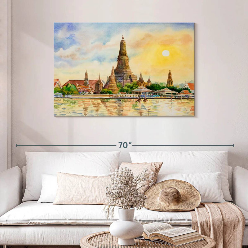 Kavia Wat Arun Temple, 30" H x 45" W