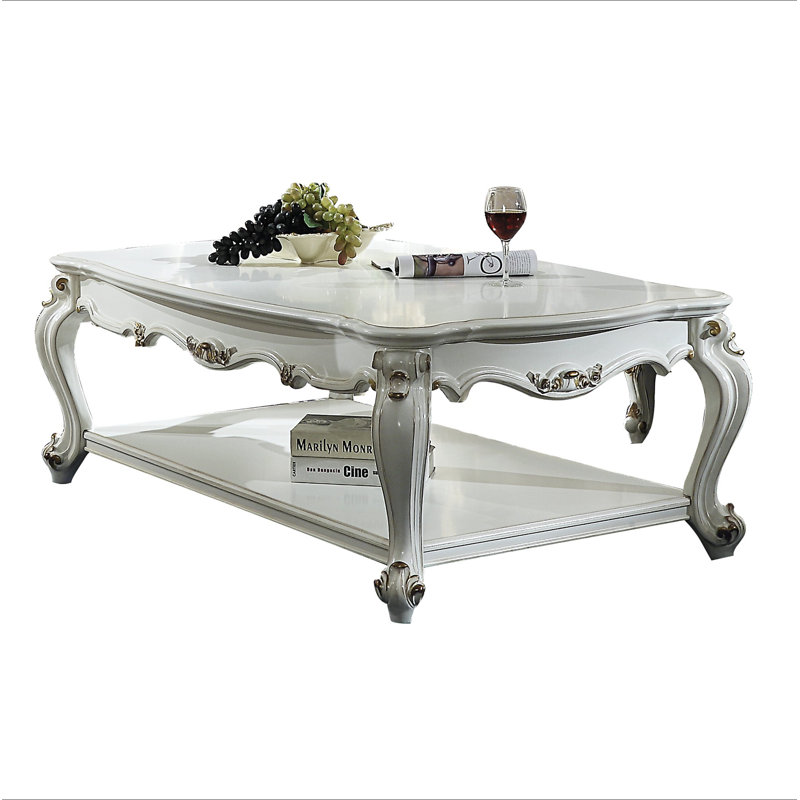 Table basse antique avec tablette inférieure