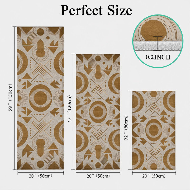 Tapis de cuisine géométriques lavables antidérapants