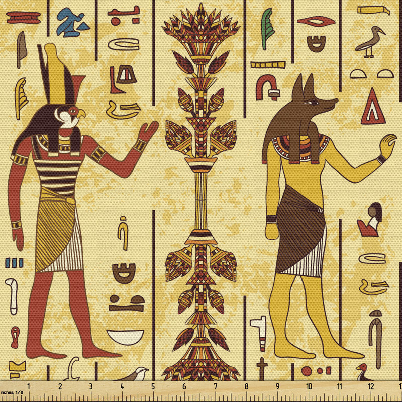 Tissu d’impression égyptienne, l 58 po x L 180 po