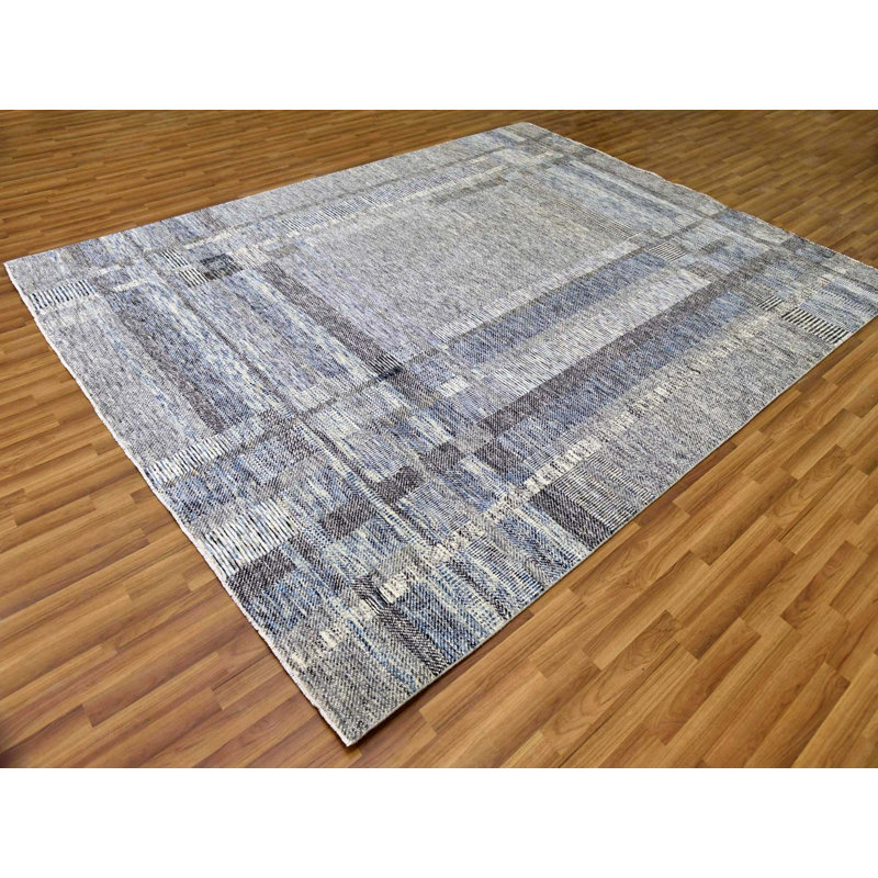 Tapis oriental beige en laine noué à la main 8 pi 0 po x 10 pi 2 po - MOA10279379