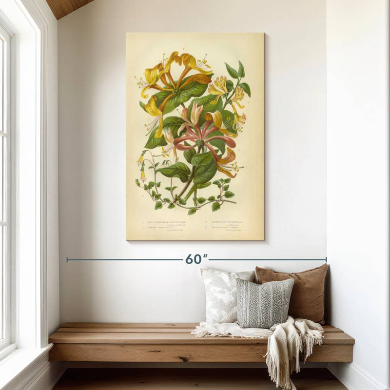 Keiri rétro fleurs de chèvrefeuille, H 48 po x l 32 po