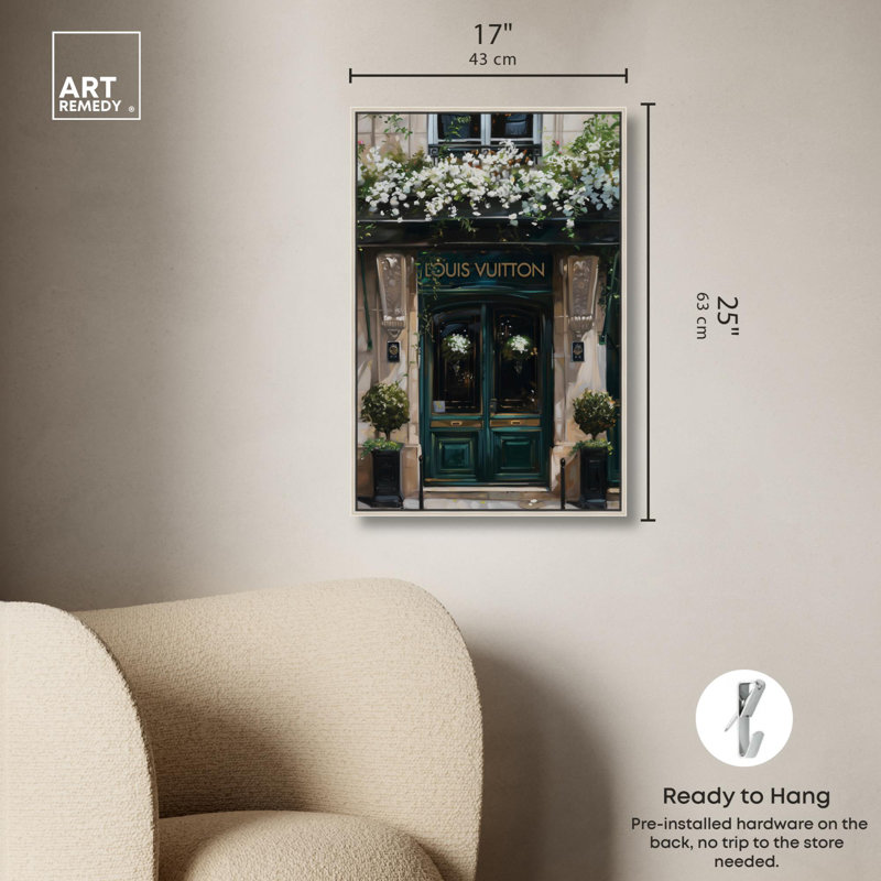 «Spring Emerald Store Canvas Fashion and Glam» par Spring , H 25 po x l 17 po, Cadre flottant argent