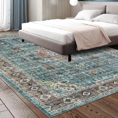 Abstract Machine Printed Area Rug