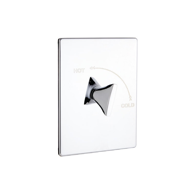 Douche rectangulaire à pression équilibrée avec valve, Chrome poli