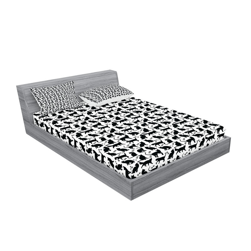 Drap-housse et coussin décoratif Ambesonne, Ensemble de draps-housses pour grand lit + 4 taies