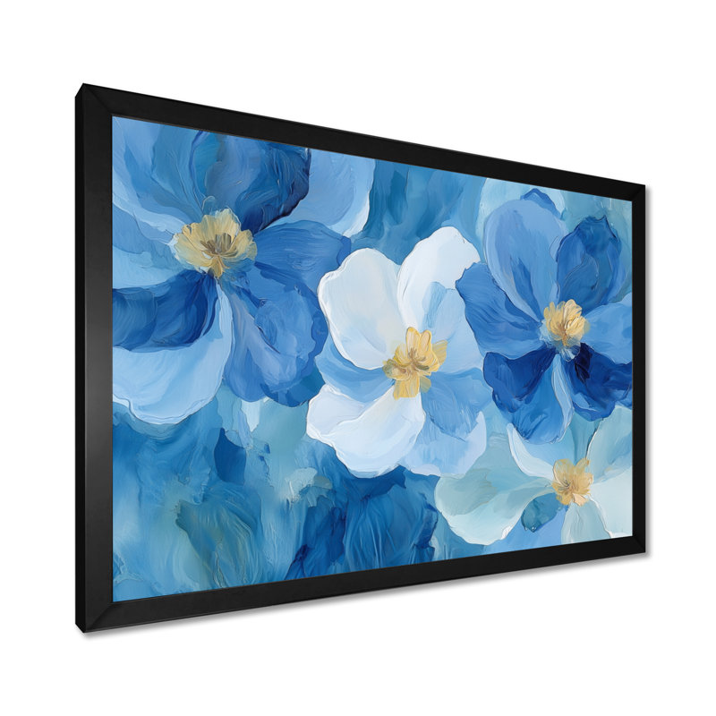 Indah Blue White Delicate Flower Petals III - cornouiller, art mural, Reproduction encadrée d'une seule photo