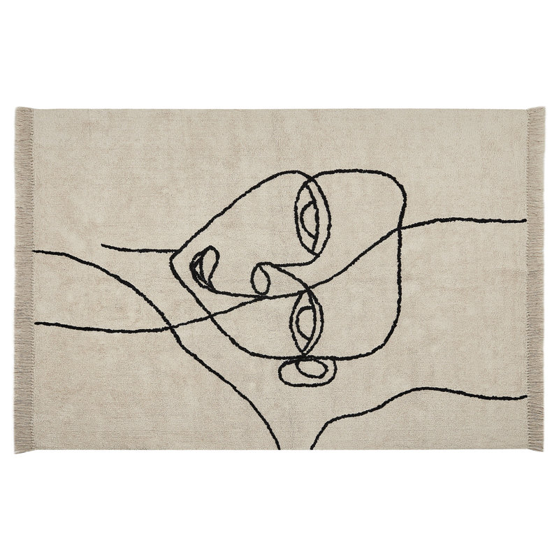 Sandiacre Abstract Cotton Area Rug, Rectangle 140cm x 200cm