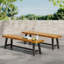 Bancs d'extérieur Carlisle, brun sablé + métal rustique (ensemble de 2)