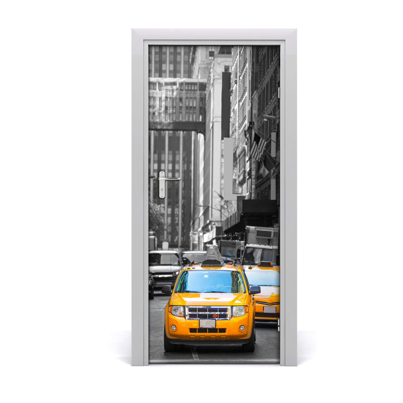 Taxi In New York Door Decal
