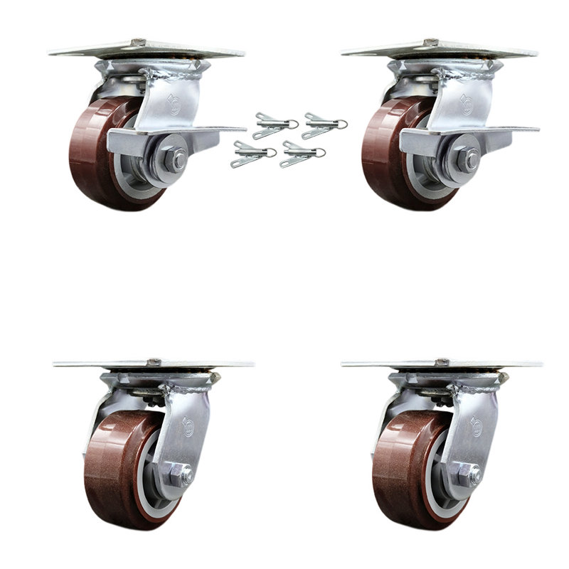 4 Piece Polyurethane Caster Set