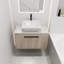 Meuble-lavabo mural de conception moderne avec lavabo en céramique, portes à fermeture douce et grand espace de rangement