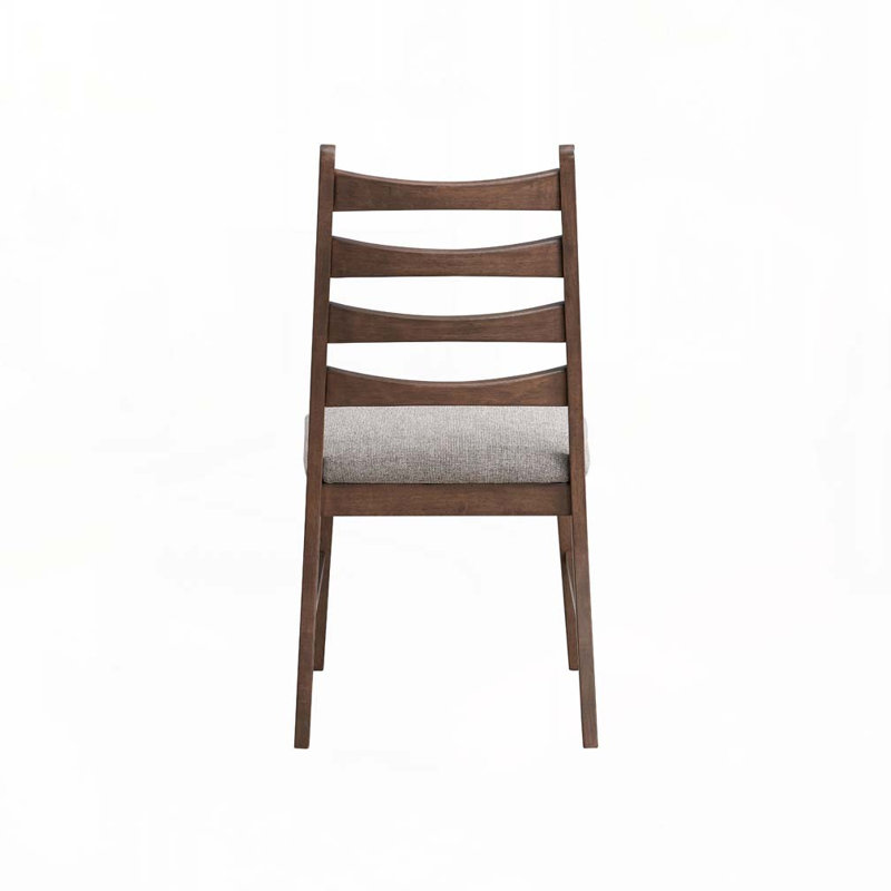 Ensemble de chaises de salle à manger rembourrées en lin avec dossier haut, 4 pieds, Gris